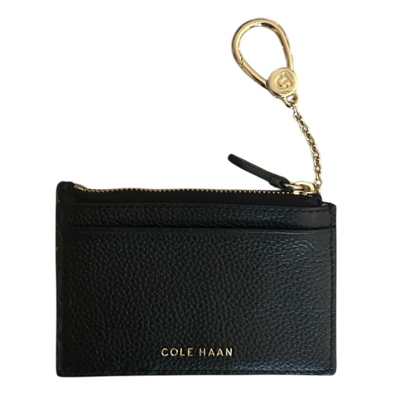 Cole Haan Black Pebbled Leather Card Case with Key Clip - Picture 6 of 6